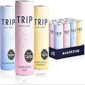 TRIP Mindful Blends - Mixed Pack Sparkling Drink with 1440MG Magnesium Citrate + Lions Mane + Chamomile + Lemon Balm. Low Calorie and Vegan (Pack of 12 x 250ml) Sold by Bargain Hub