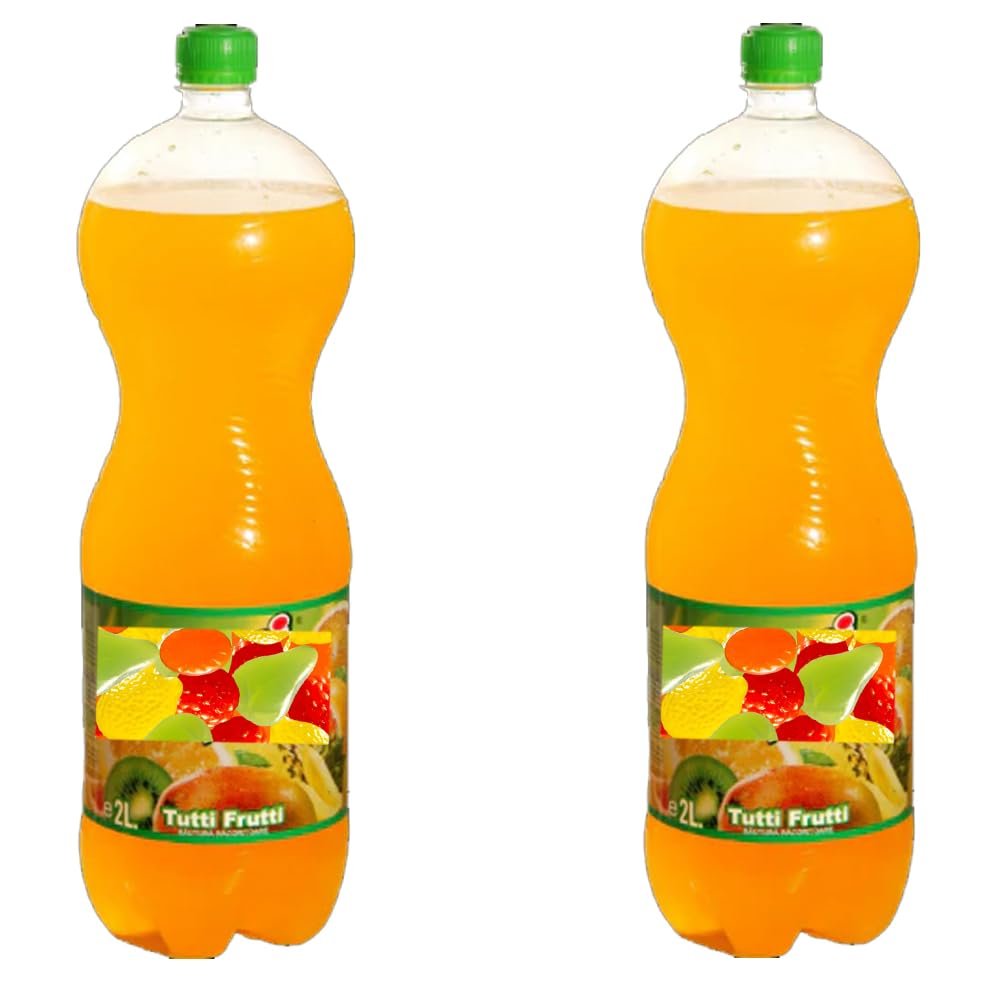 Sparkling Juice Drink 2L Refreshing Fruity Soft Drink Large Bottle for Sharing FF (Pack of 2, T-Fruitti)