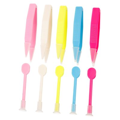 FOMIYES 10 Pcs Plastic Contact Lens Remover Tweezers and Suction Sticks Set for Travel and Outdoor Activity, Keeping Lenses Clean and Convenient Lens Removal