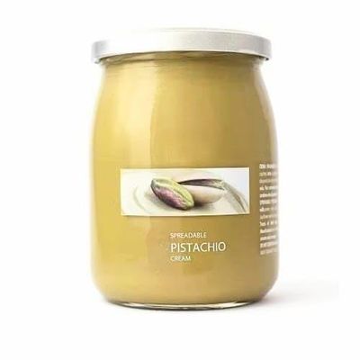 TRIZINGA Pistachio Cream Spread 600g Glass Jar 100% Natural Pistachio Butter Rich, Smooth, Sweet & Savory Nut Spread for Toast, Desserts, & Baking