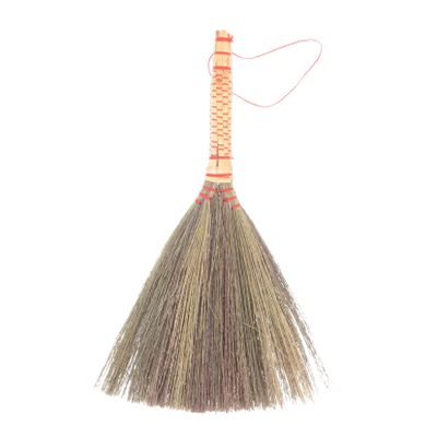 TOPPERFUN Hand-woven Bamboo Cleaning Broom with Palm Fibre and Wood, Practical Home and Office Sweeping Tool with Simple and Convenient Design for Efficient Dust and Dirt Removal