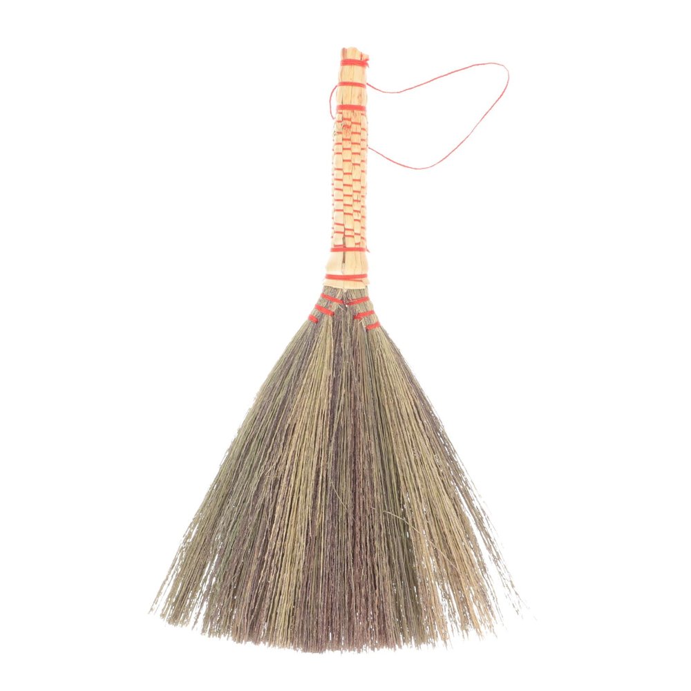 TOPPERFUN Hand-woven Bamboo Cleaning Broom with Palm Fibre and Wood, Practical Home and Office Sweeping Tool with Simple and Convenient Design for Efficient Dust and Dirt Removal