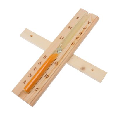 GLEAVI Wooden Hourglass Sauna Timer with Precision Calibration and Polished Finish, 15-minute Glass Timer for Sauna Room and Dry Steam Room Use