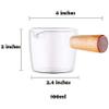 Giwnhvx 8PCS Transparent Glass Creamer with Wooden Handle, Mini Coffee Milk Creamer Pitcher. 100Ml view 3