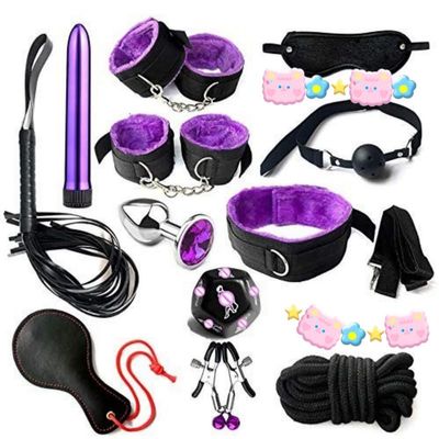 12 Piece Adjustable Classic Comfortable Nylon Bedroom Sports Set, Leather Racket And Whip Combination - D7