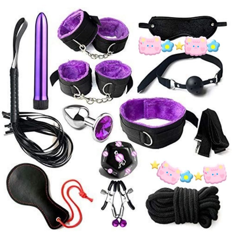12 Piece Adjustable Classic Comfortable Nylon Bedroom Sports Set, Leather Racket And Whip Combination - D7