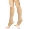 Compression Socks for Women Men, Open Toe Compression Stockings Flight Compression Socks Calf Support Toeless Stockings for Flying Travel Yoga Nurses Running F4-LZYLW (Skin,S/M) view 1