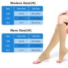 Compression Socks for Women Men, Open Toe Compression Stockings Flight Compression Socks Calf Support Toeless Stockings for Flying Travel Yoga Nurses Running F4-LZYLW (Skin,S/M) view 2