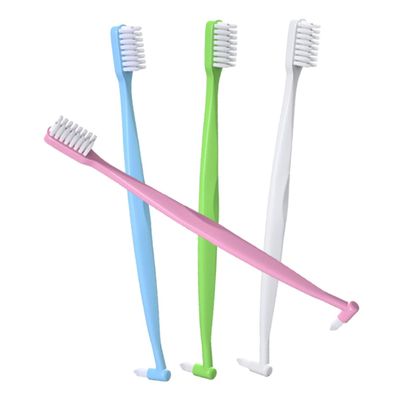 GANAZONO Double-Headed Orthodontic Toothbrush 4pcs with Single Tapered Interdental Bristles, Manual Portable Compact Brush Set for Daily Interspace Cleaning and Travel Use