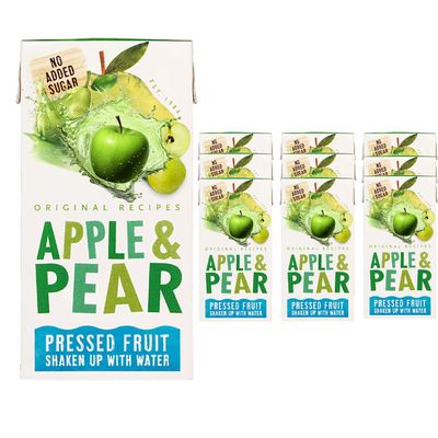 Fruit Flavour Water Variety Pack Apple & Pear, Mango & Summer Berries 200ml Juice Drink Cartons No Added Sugar - cwp (12 x Pack, Apple & Pear Kids Juice Drink)