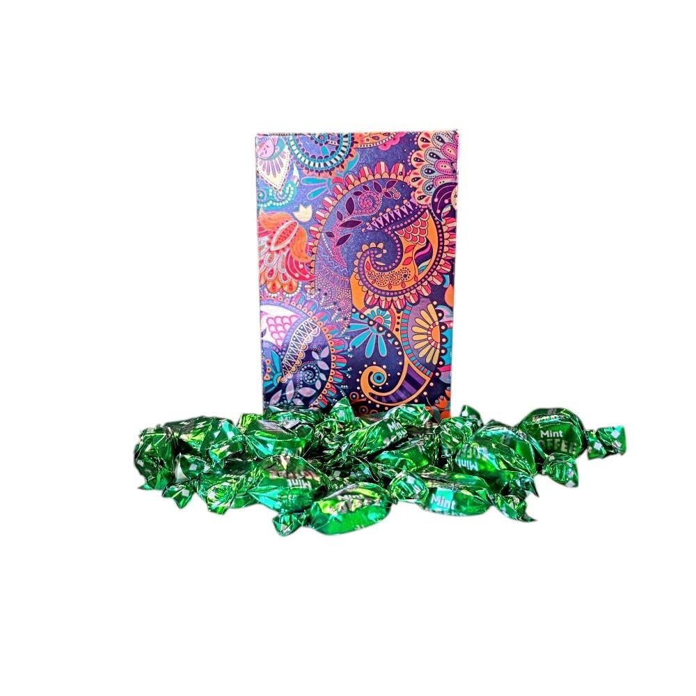 250g Rectangular Box Paisley Pattern of Walkers Mint Toffee