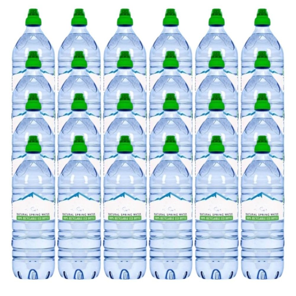 AVT Still Natural Mineral Water High pH and Low Sodium Hydrating and Refreshing Bottled Water 100% Recyclable (1 l (24 Sports Cap Bottles))