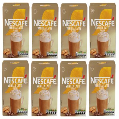 NESCAF LATTE Vanilla Instant Coffee Sachets x7 (Pack of 8, Total 56 Sachets)