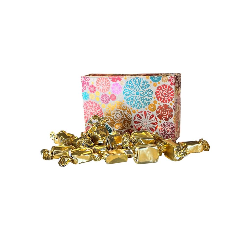 250g Rectangular Box Blossom Pattern of Bristows Clotted Cream Toffee