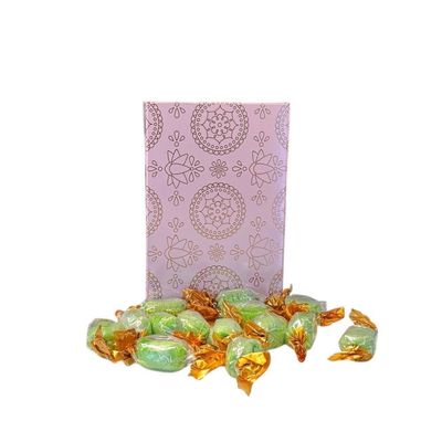 250g Rectangular Box Pink Shimmer Pattern of Hard Boiled Chocolate Limes Sweets