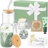 Teenyyou 10 Pcs Best Boss Gift Set Thank You for Women Lady Appreciation Day Gift Tumbler Candle Bracelet Hand Cream Keychain Hair Tie Card Box for Boss Day Office Leader Christmas(Green) view 1