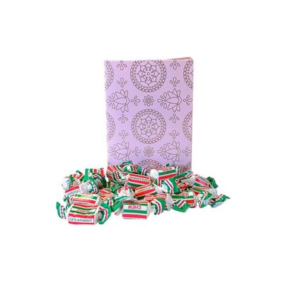 250g Rectangular Box Pink Shimmer Pattern of Spearmint Chews