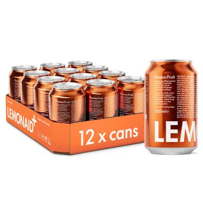 Lemonaid Passion Fruit: Sparkling Soft Drink - 12 x 330ml can