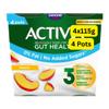 Peach and Cherry Yoghurt, No Added Sugar, Fat Free, Gut Health Formula, 4 x 115g (Peach 4x115g)