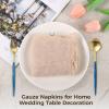 100 Pcs Khaki Gauze Cheesecloth Napkins, 14 Wrinkled Polyester Dinner Cloths, 20 X 18 Inches Semi-Transparent For Weddings And Parties view 4