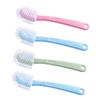 Homoyoyo 4pcs Plastic Shoe Cleaning Brush with Long Handle Strong Cleaning Anti-slip Design Suitable for Bathroom and Office Use Random Color view 1