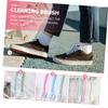 Homoyoyo 4pcs Plastic Shoe Cleaning Brush with Long Handle Strong Cleaning Anti-slip Design Suitable for Bathroom and Office Use Random Color view 2