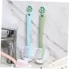 Homoyoyo 4pcs Plastic Shoe Cleaning Brush with Long Handle Strong Cleaning Anti-slip Design Suitable for Bathroom and Office Use Random Color view 4
