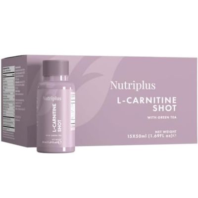 Nutriplus L-Carnitine Shot with Green Tea Extract and Vitamin B6, 15 x 50ml