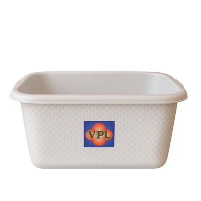 Amee Houseware 16L Square Washing Up Bowl - Compact Sink Basin with Moulded Handles - 4 Assorted Colours - Durable Plastic Bowl - Kitchen, Laundry, Travel Use - 15cm x 31cm x 41cm (White, Pack of 2)