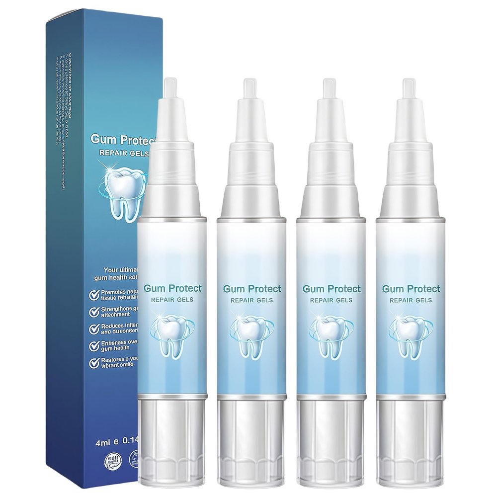 4PCS Gum Repair Gel, Gum Protect Repair Gel for Receding Gums, Mild Teeth Improvement, Oral Care Gels for Deep Cleaning & Fresh Breath