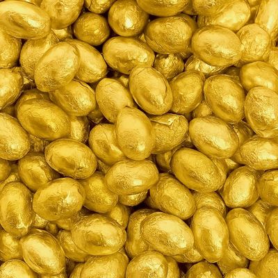 Gold Solid Milk Chocolate Foil Easter Eggs x 500g (Approx 100 Eggs) - Easter Egg Hunts & Gifts
