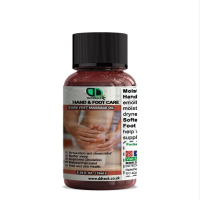 Sore Feet Hand & Foot Massage Oil | Soothes Sore Feet, Relieves Muscle Pain & Boosts Circulation | Spa-Grade Natural Relief for Tired Hands & Feet (10ml)