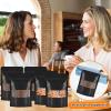 100 Pack Black Kraft Paper Bags with Window, Resealable Stand Up Pouches - 5.5x8.7 Inch Smell Proof Food Packaging Bags for Beef Jerky, Coffee, Chips & Small Business view 4