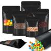 100 Pack Black Kraft Paper Bags with Window, Resealable Stand Up Pouches -3.9x5.9 Inch Smell Proof Food Packaging Bags for Beef Jerky, Coffee, Chips & Small Business view 1