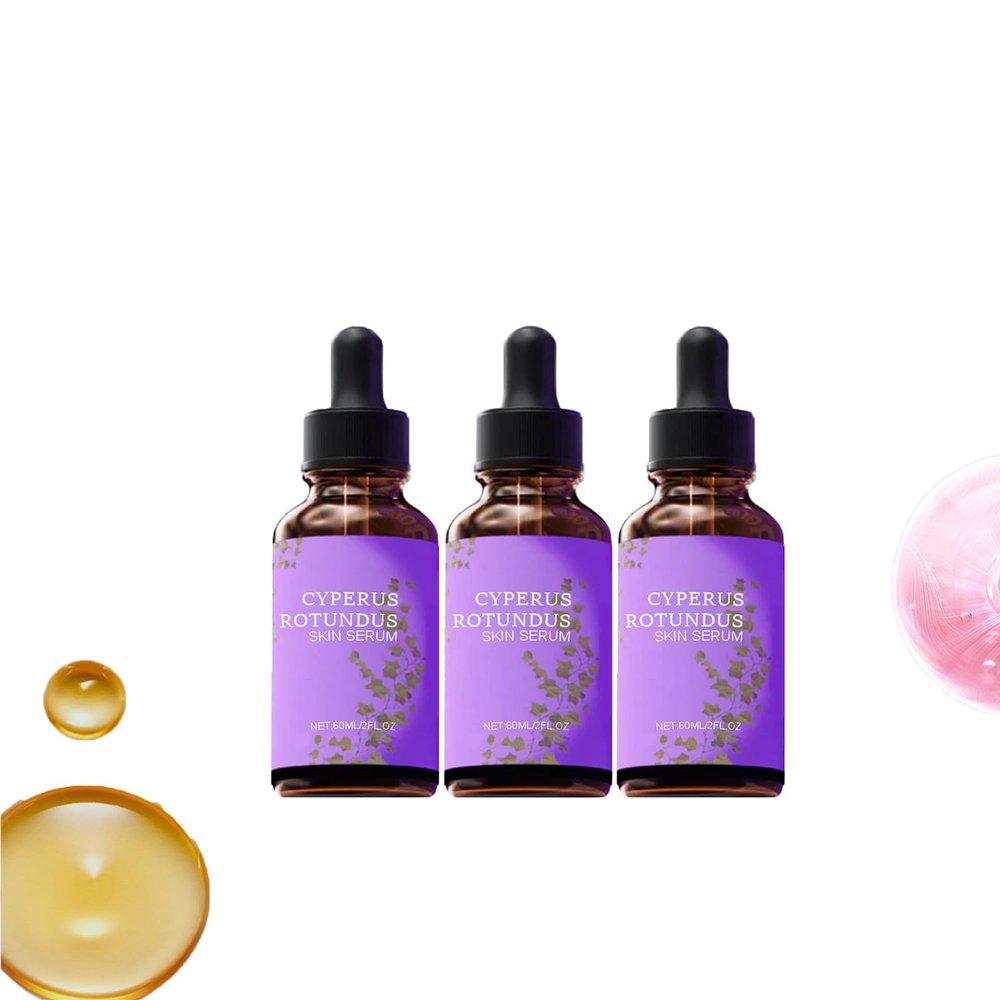 Cyperus Rotundus Oil Serum, Natural Cyprus Skin Serum, Reduce Hair Growth, Soothe and Moisturize Skin, Shrink Pores, Organic Hair Inhibitor for Face and Body, Safe for Sensitive Skin (3PCS)