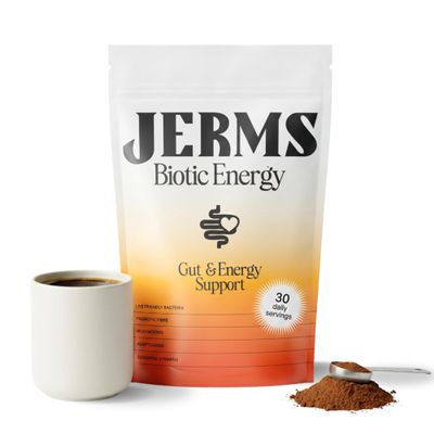 JERMS Biotic Energy Probiotic Drink Powder - Lion's Mane, Magnesium & D3