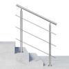 120x106cm Stainless Steel Handrail Safety with 3 Cross Bars for Indoor Outdoor, Adjustable Stair Banister, Step Railing Stair Railing view 1