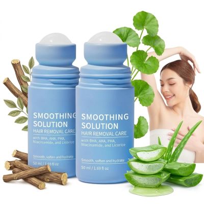 2pcs Razor Bump Smoothing Solution Ingrown Hair Reduction with BHA AHA - High Roller Ingrown Tonic for Underarms Abdomen - Ingrown Hair Serum for Men & Women - Roller Ball Applicator for Tend Skin