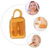 Homoyoyo Finger Toothbrush Teething Finger Finger Brush Toothbrush Teeth Babies Toothbrush Tooth Brush Silicone Oral Cleaning Teeth Cleaner Pp Orange view 3