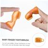 Homoyoyo Finger Toothbrush Teething Finger Finger Brush Toothbrush Teeth Babies Toothbrush Tooth Brush Silicone Oral Cleaning Teeth Cleaner Pp Orange view 4
