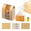 100 Pack14 x 8.3 x 3.5 inch Large Kraft Paper Bread Bags for Homemade Bread Sourdough Bags and 50pack 18 x 8 x 4 Inch Clear Bread Bags for Baked Food Packaging Storage (150) view 2