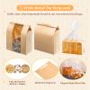 100 Pack14 x 8.3 x 3.5 inch Large Kraft Paper Bread Bags for Homemade Bread Sourdough Bags and 50pack 18 x 8 x 4 Inch Clear Bread Bags for Baked Food Packaging Storage (150) view 3