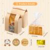100 Pack14 x 8.3 x 3.5 inch Large Kraft Paper Bread Bags for Homemade Bread Sourdough Bags and 50pack 18 x 8 x 4 Inch Clear Bread Bags for Baked Food Packaging Storage (150) view 4