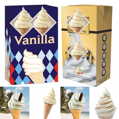 2 x Mixed Vanilla & Gold Ice Cream Mix 1L Soft Serve Style Dessert Base Rich & Creamy Flavours Perfect for Parties