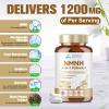NMNH Supplement 1200mg, 6 in 1 NAD Alternative & Trans-Resveratrol Superior Antioxidant Blend with Max Absorption for NAD+ Booster & Energy Support, 120 Capsules view 4
