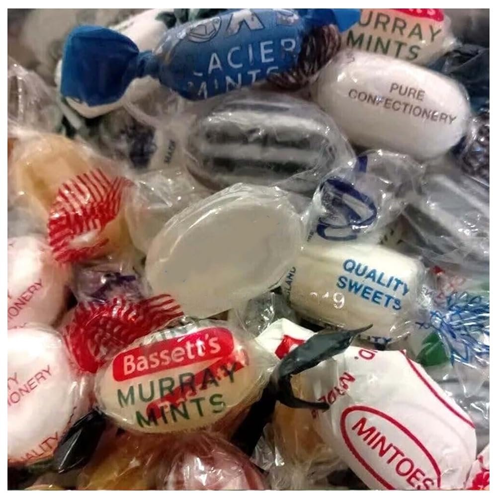 Assorted Mint Sweets Selection Individually Wrapped Mints Mix Refreshing Hard & Soft Mint Candies Ideal for Parties, Offices & Sharing (1000g)