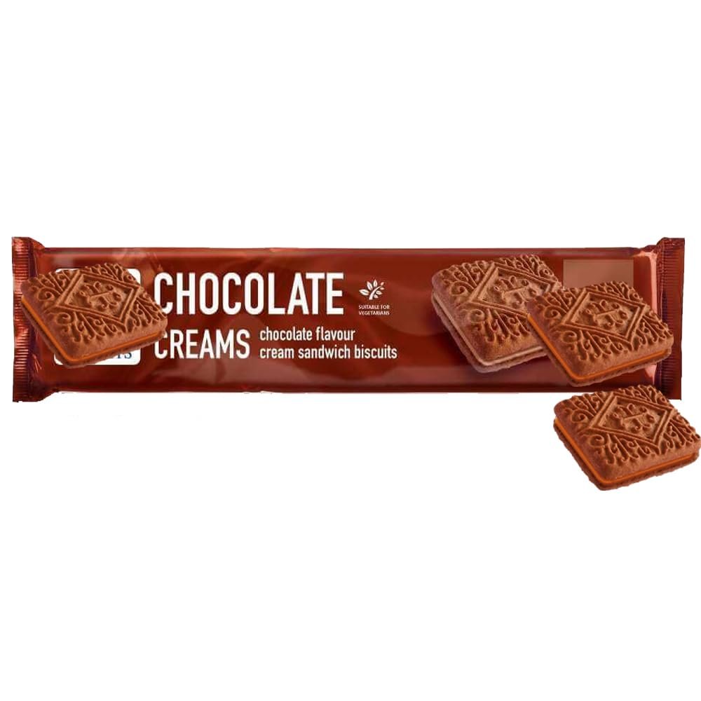 Hills Variety Cream Biscuits 150g Assorted Flavours Sandwich Biscuits Crunchy & Creamy Snack Ideal for Sharing, Tea Time & Lunchboxes (8, Chocolate Creams (Bourbon))