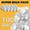 1000 Count Small Bin Bags, 10L Pedal Bin Liners Bulk Pack, Clear Garbage Bags, White Wastebasket Liners, Plastic Trash Bags for Bathroom, Office - Unscented view 2