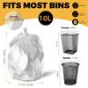 1000 Count Small Bin Bags, 10L Pedal Bin Liners Bulk Pack, Clear Garbage Bags, White Wastebasket Liners, Plastic Trash Bags for Bathroom, Office - Unscented view 3