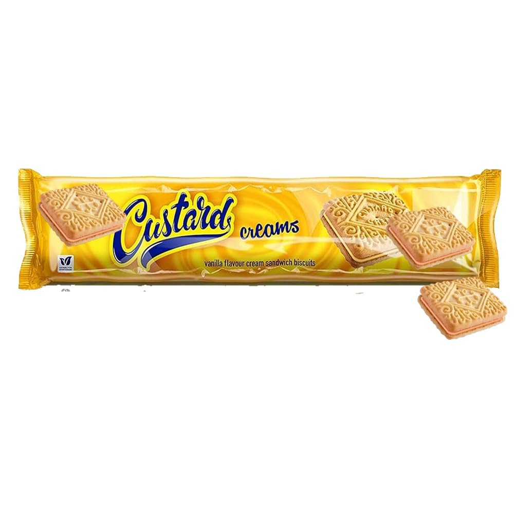 Hills Variety Cream Biscuits 150g Assorted Flavours Sandwich Biscuits Crunchy & Creamy Snack Ideal for Sharing, Tea Time & Lunchboxes (16, Custard Creams)